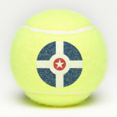 インディアナポリス州旗を持つ愛国的なテニスボール テニスボール (裏面)