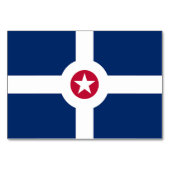 インディアナポリス州旗を持つ愛国的なテーブルカード テーブルナンバー (裏面)