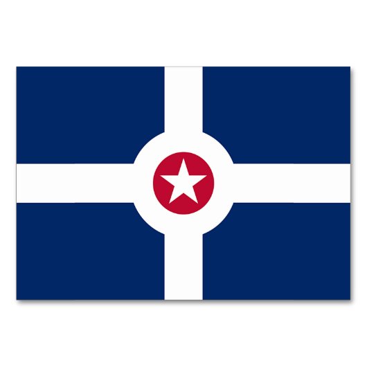 インディアナポリス州旗を持つ愛国的なテーブルカード テーブルナンバー (正面)