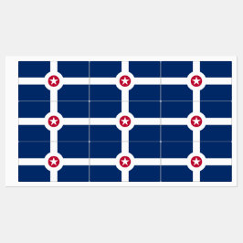 インディアナポリス州旗を持つ愛国的なラベル ラベル