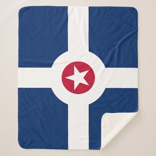 インディアナポリス州旗を持つ愛国的シェルパ毛布 シェルパブランケット (正面)