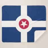 インディアナポリス州旗を持つ愛国的シェルパ毛布 シェルパブランケット (正面(横))