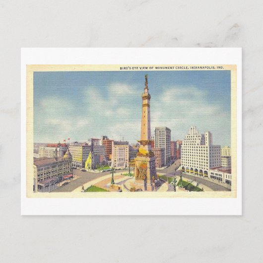 インディアナポリス市モニュメントサークルと戦争記念碑 ポストカード (正面)