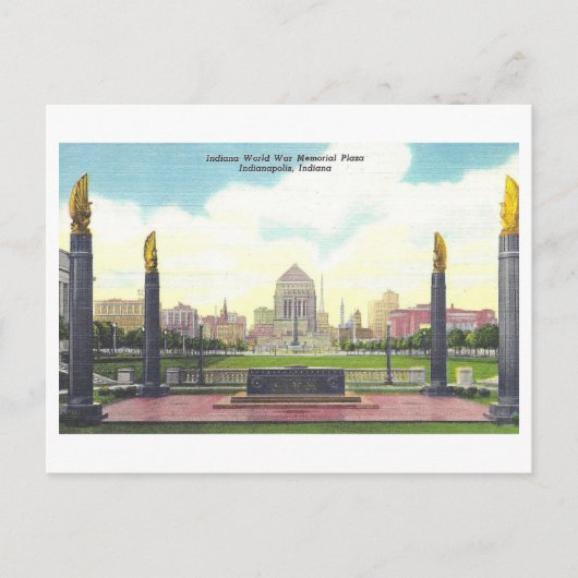 インディアナポリス戦争記念広場, インディアナ州 ポストカード (正面)