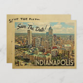 インディアナポリス日付インディアナを保存 案内ポストカード (正面/裏面)