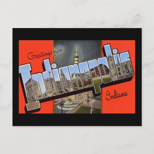 インディアナポリス・インディアナからの挨拶 ポストカード (正面)