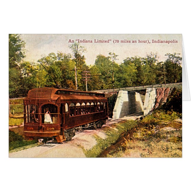 インディアナポリス、インディアナの電気トロリー1915年 (正面横)