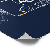 インディアナポリス – インディアナブルーフレッシュシティマップ ポスター (角)