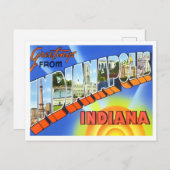 インディアナポリス，インディアナヴィンテージ大文字葉書 ポストカード (正面/裏面)