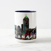 インディアナポリス,インディアナ州,グラフィティ ツートーンマグカップ (中央)