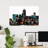 インディアナポリス，インディアナ州，グラフィティ ポスター (ホームオフィス)