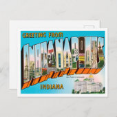 インディアナポリス，インディアナ旅行からの挨拶 ポストカード (正面/裏面)