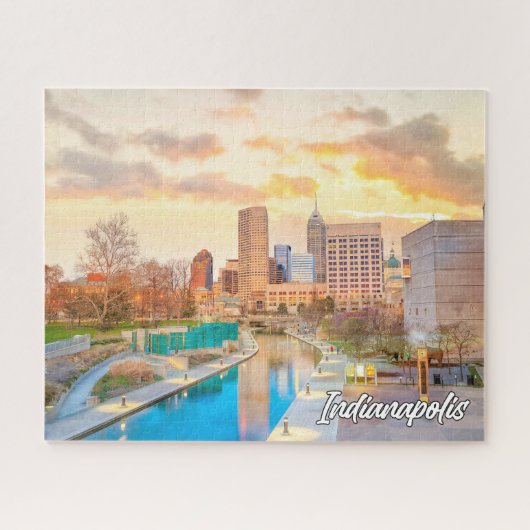 インディアナポリス、インディアナ統一された、州 ジグソーパズル (横)