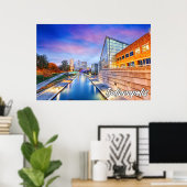 インディアナポリス、インディアナ、カナルウォーク ポスター (ホームオフィス)