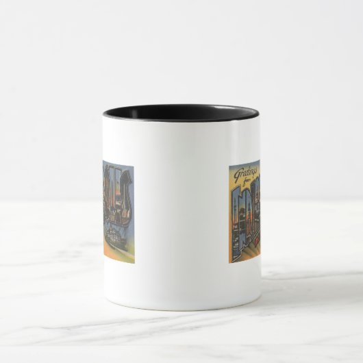 インディアナポリス,インディアナ – ラージ・レター・シーン マグカップ (中央)