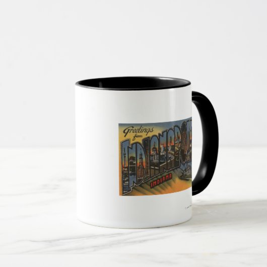 インディアナポリス,インディアナ – ラージ・レター・シーン マグカップ (正面右)