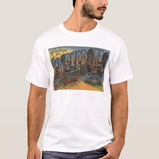 インディアナポリス、インディアナ-大きい手紙場面 Tシャツ (正面)