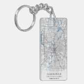 インディアナポリス・インディアナUSAトラベルシティマップ キーホルダー (正面左)