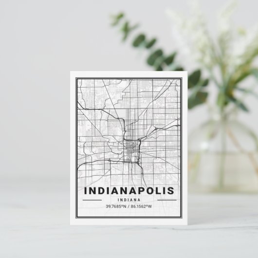 インディアナポリス・インディアナUSAトラベルシティマップ ポストカード (スタンド正面)