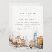 インディアナポリス インドiana 風景 結婚記念日 招待状 (正面/裏面)