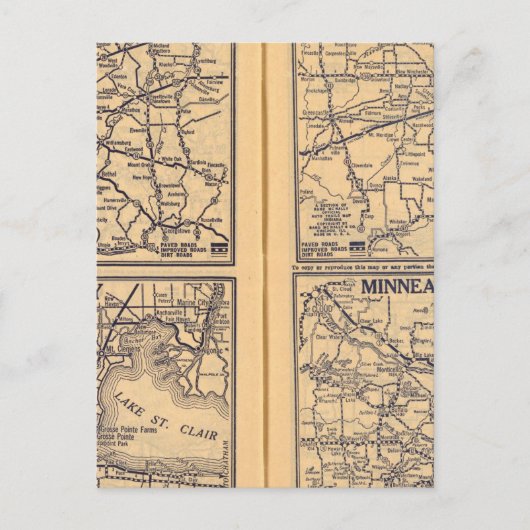 インディアナポリス,デトロイト,シンシナティ ポストカード (正面)