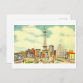 インディアナポリス,モニュメントサークルヴィンテージ ポストカード (正面/裏面)