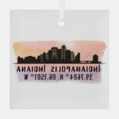 インディアナポリスINシティスカイラインガラスオーナメント ガラスオーナメント (裏面)