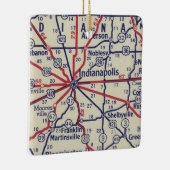 インディアナポリスINヴィンテージの地図 セラミックオーナメント (右)