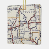 インディアナラMSヴィンテージの地図 セラミックオーナメント (左)