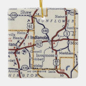 インディアナラMSヴィンテージの地図 セラミックオーナメント (正面)