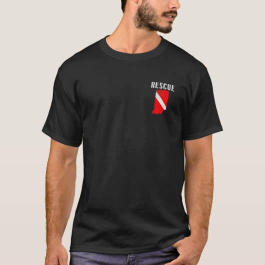 インディアナレスキュー潜水艇ダイビング国旗SCUBAダイビングDivema Tシャツ (正面)