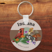 インディアナ北部深紅色と先住民植物 キーホルダー (正面)