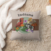 インディアナ北部深紅色と先住民植物 クッション (ブランケット)