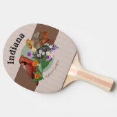 インディアナ北部深紅色と先住民植物 卓球ラケット (横)
