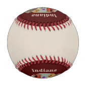 インディアナ北部深紅色と先住民植物 野球ボール (裏面)