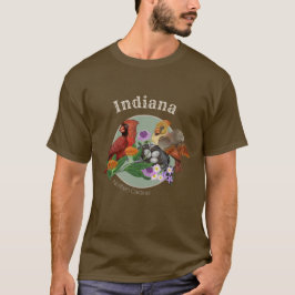インディアナ北部深紅色と先住民植物 Tシャツ