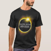 インディアナ太陽のトータルエクリプス2024年4月8日アメリカの地図 Tシャツ (正面)