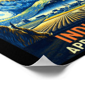 インディアナ太陽のトータルEclipse 2024星空のナイトバン ポスター (角)