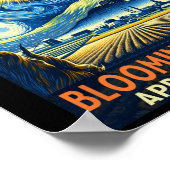 インディアナ太陽のトータルEclipse 2024星空の夜 ポスター (角)