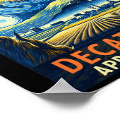 インディアナ太陽のトータルEclipse 2024星空の夜 ポスター (角)