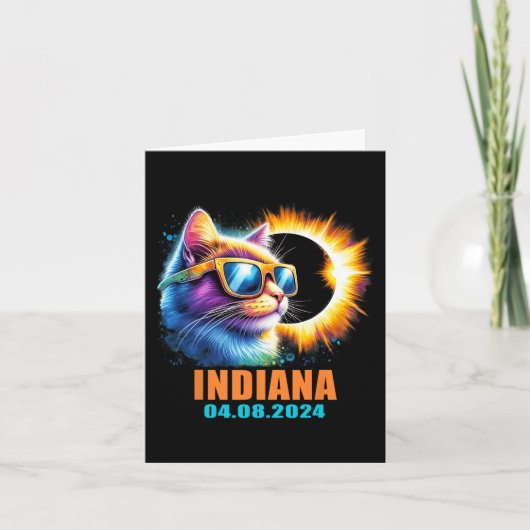 インディアナ太陽のトータルEclipse 2024猫食太陽の食 カード (正面)