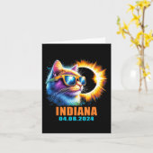 インディアナ太陽のトータルEclipse 2024猫食太陽の食 カード (黄色い花)