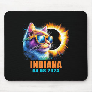 インディアナ太陽のトータルEclipse 2024猫食太陽の食 マウスパッド
