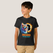 インディアナ太陽のトータルEclipse 2024猫食太陽の食 Tシャツ (正面フル)