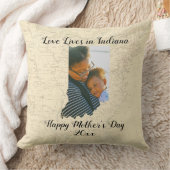 インディアナ州に住む古い地図と州の形をした写真 クッション (ブランケット)