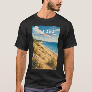 インディアナ州のイラスト 旅行 アート ヴィンテージ Tシャツ