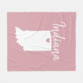 インディアナ州の地図ラブホーム フリースブランケット (正面(横))