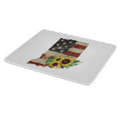 インディアナ州の地図US国旗ひまわりガラス カッティングボード (角)