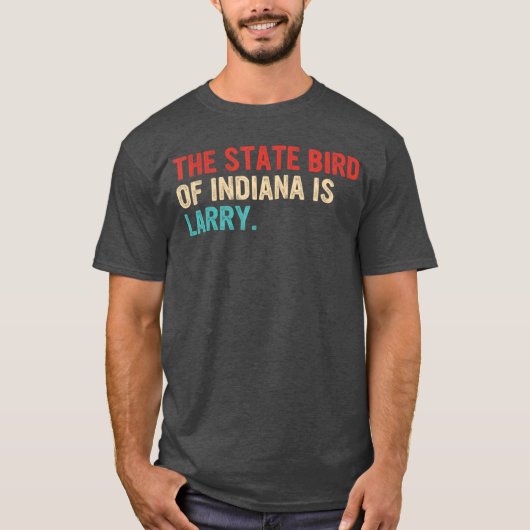 インディアナ州の州の鳥はLarry Vintage Apparel Tシャツ (正面)