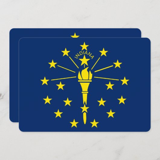 インディアナ州の旗がデザインされた愛国的な招待状 招待状 (正面/裏面)